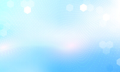 Poster - abstract science and medical background with particles and hexagons structure molecule. science netw