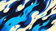 blue fire flame comic book halftone dot pattern