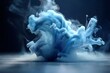 Blue smoke Cold air flow from air conditioner effect. Isolated air light effect with blue rays. Blue wind waves fresh cold air blowing effect Mystery abstract background 4k video beauty Generative AI