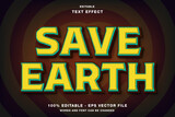 Fototapeta Panele - Save Earth 3d Editable Text Effect Template Style Premium Vector