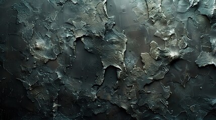 Canvas Print - Dark grunge textured wall close up.