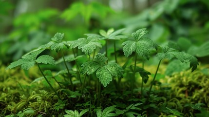 Naklejka na meble fresh mint leaves. Mint is a popular herb used in cooking and herbal remedies.