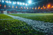 Soccer stadium lawn close-up