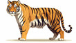 Vector illustration of tiger artwork flat vector is