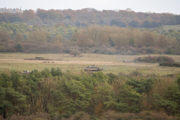 British army Challenger 2 II FV4034 main battle tank in action on a military exercise