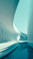Poster - abstract architecture building in minimal for wallpaper background.