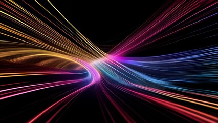 Poster -  Vibrant abstract motion background with dynamic streaks of light