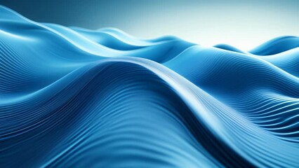 Poster -  Ethereal Blue Waves - A Fluid Visual Serenity