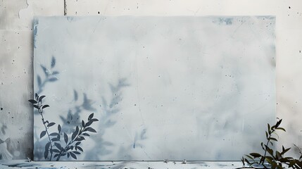 Poster - Elegant minimalist botanical shadow on a textured wall. perfect for background or concept art. clean, modern aesthetic. AI