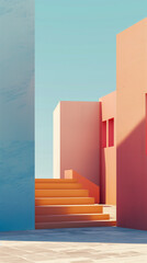 Poster - abstract architecture building in minimal for wallpaper background.