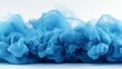 Blue smoke clouds billowing on pure white background for design and added visual appeal