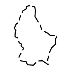 Wall Mural - Luxembourg country simplified map. Black broken outline contour on white background. Simple vector icon