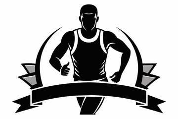 marathon runner silhouette vector art illustration