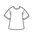 Laconic plain basic without print T-shirt outline for coloring on a white background