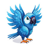 Fototapeta  - Cute cartoon blue macaw. Vector illustration 