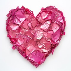 Canvas Print - pink foil heart.