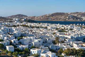 Sticker - Skeline of Mykonos town, Mykonos island, Cyclades, Greece