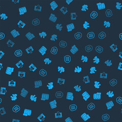 Poster - Set Server, Data, Web Hosting, Cloud download and upload, with shield and Laptop exclamation mark on seamless pattern. Vector