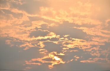 Wall Mural - cloud spreading on twilight sunset sky in evening  