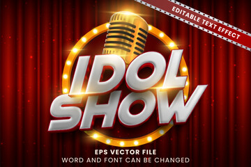 Aufkleber - Idol show 3d editable vector text effect. Entertainment text style