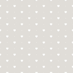 Poster - Heart seamless pattern. Elegant little hearts. Repeated small patern for design prints. Cute symbol love for girl or woman. Repeating monocrome printed. Abstract heart printing. Vector illustration 