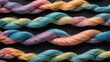 The harmony of thick threads in pastel colors on a black background, the threads are centered