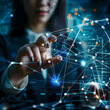 © Tobias - Businesswoman Touching Network Connection Online Mark Generative AI