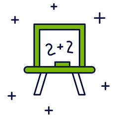 Poster - Filled outline Chalkboard icon isolated on white background. School Blackboard sign. Vector