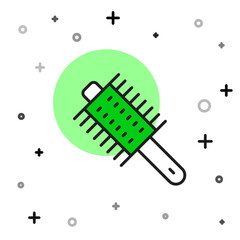 Poster - Filled outline Hairbrush icon isolated on white background. Comb hair sign. Barber symbol. Vector