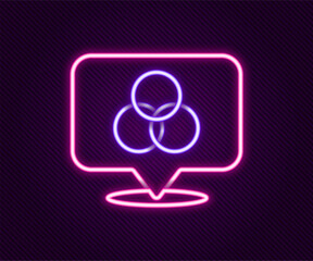 Sticker - Glowing neon line RGB and CMYK color mixing icon isolated on black background. Colorful outline concept. Vector