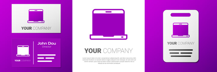 Poster - Logotype Laptop icon isolated on white background. Computer notebook with empty screen sign. Logo design template element. Vector