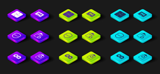 Poster - Set Question and Answer, Checklist with 24 hours service, Shield text Help, Laptop FAQ and Piece of puzzle icon. Vector