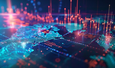 Wall Mural - Visualizing the Dynamic Global Economy: Abstract Stock Market Investment Trading Chart Background