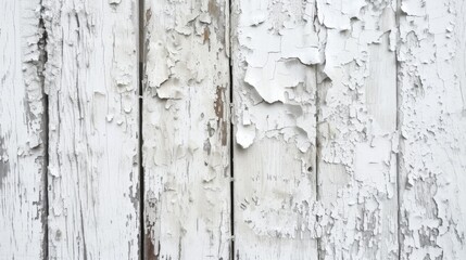 Canvas Print - Capture of wooden boards covered with white peeling paint, highlighting the effect of time on surfaces