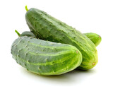 Fototapeta Koty - Green cucumbers isolated.