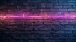 A neon light strip casts a soft pink hue over the damp surface of a brick wall, bringing warmth to a cold, urban setting