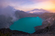 sunrise over the mountains at Ijen lake on Java