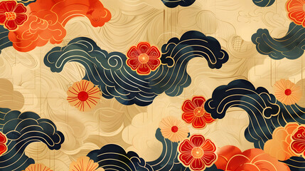 Seamless Japanese pattern background