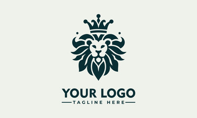 Wall Mural - Lion logo Vector design Lion Crown Flower logo Lion for Business Identity