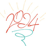 Fototapeta Młodzieżowe - 2024 Happy New Year Illustration