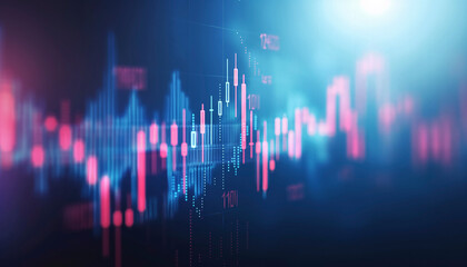 Poster - A blue and red line graph with numbers and the numbers are in red. The graph is showing a downward trend