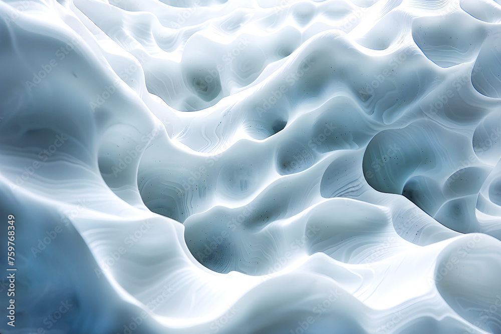 Abstract pale blue background of hyper-realistic textures that mimic ...