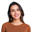 © Roman - Closeup photo of beautiful smiling caucasian woman with long hair looking at camera. Headshot isolated on a transparent background