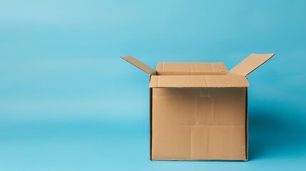 Aufkleber - Generative AI : Cardboard box for delivery, parcels. On a blue, blue background