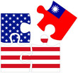 USA - Taiwan : puzzle shapes with flags