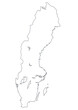 Map of Sweden in white