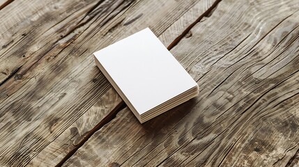 Poster - Generative AI : Clean minimal business card mockup on Timber background.