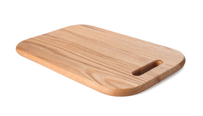 Poster - One wooden cutting board on white background