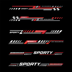 car stickers stripe abstract shape vinyl decal templates isolated set