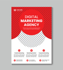 Wall Mural - Corporate modern digital marketing agency flyer design template